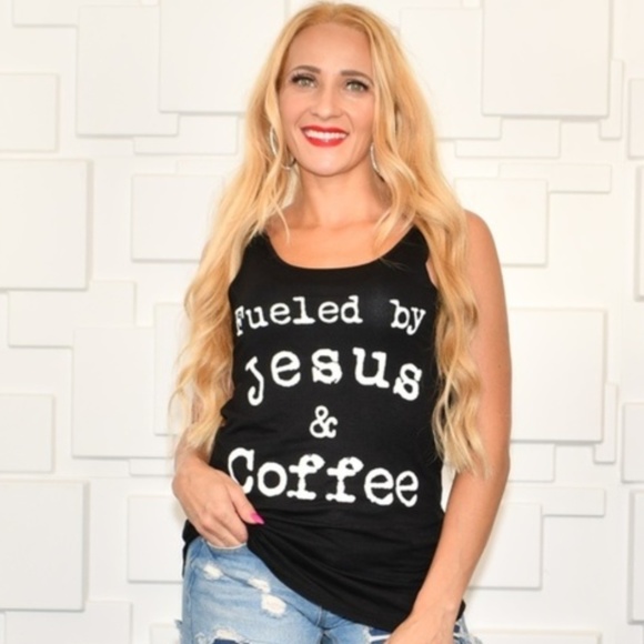 Top FUELED BY JESUS AND COFFEE TANK TOP - Picture 2 of 4